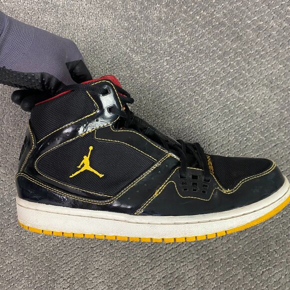 Nike Jordan 1 Flight Shoes Men's 9.5 Black Basketball Sneakers 372704 037 - Picture 1 of 14